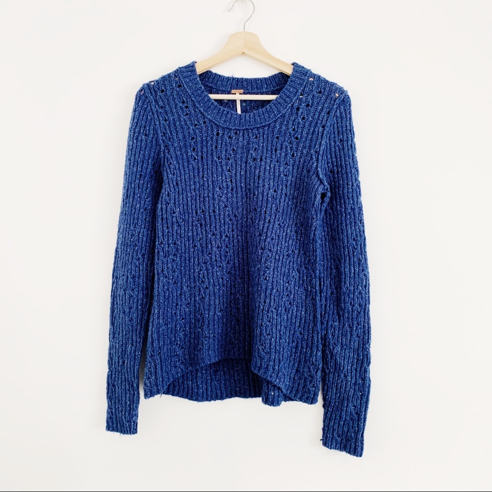 Free People Cobalt Blue Pullover Sweater Medium